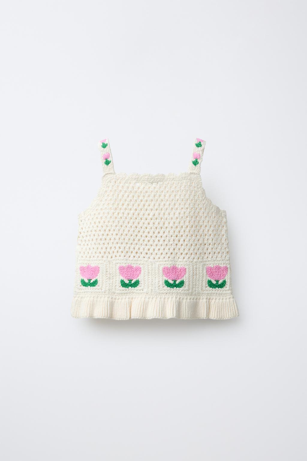 ТОП ИЗ КРУЖЕВА КРОШЕ С ЦВЕТОЧНЫМ УЗОРОМ