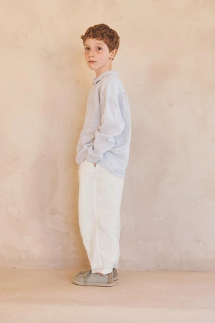 Брюки из льна 100% ограниченной коллекции съемными подтяжками (6-10 лет)- Заказать в России