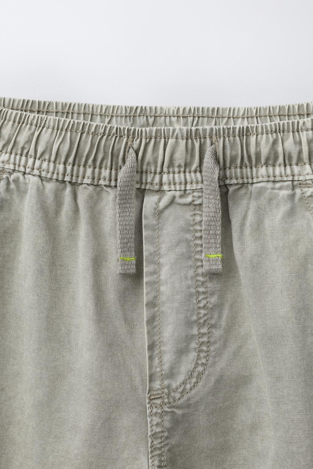 БРЮКИ Багги С ЭФФЕКТОМ ПОТЕРТОСТИ ИЗ ХЛОПКА И ЛЬНА