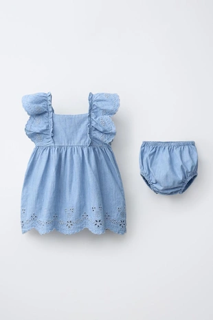 Джинсовое платье и трусики с вышивкой- Заказать в России