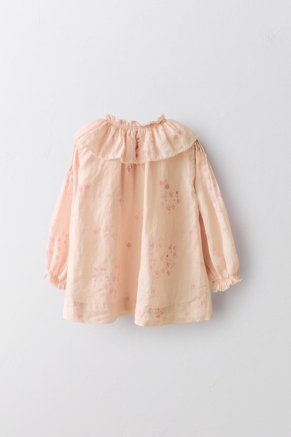 Платье с цветочным узором из 100% рами