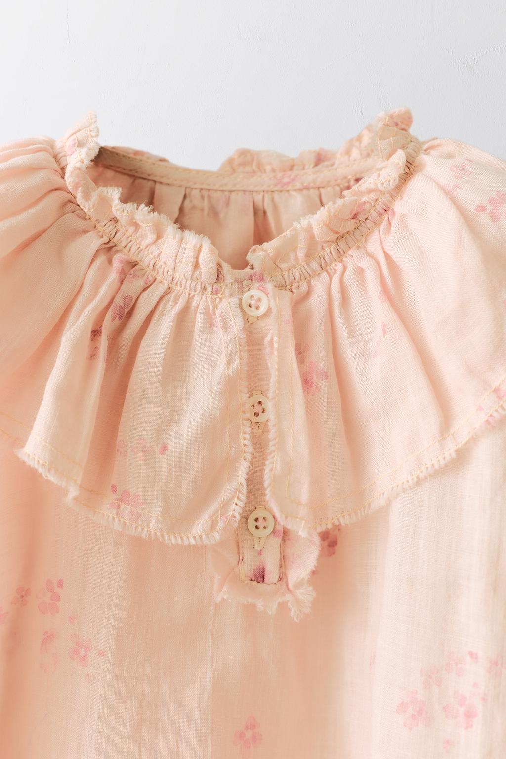 Платье с цветочным узором из 100% рами