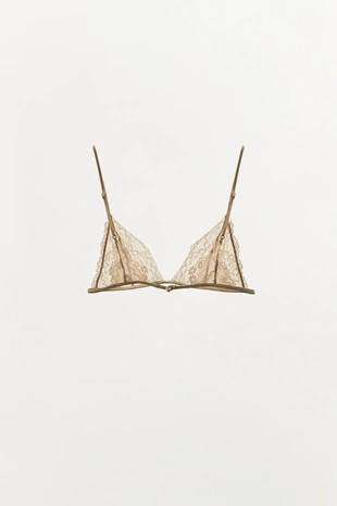 Кружевной бюстгальтер с треугольными чашками- Заказать в России