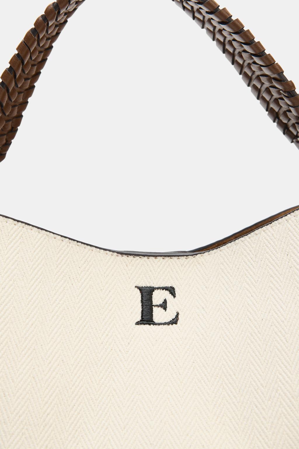 ХОЛЩОВАЯ СУМКА С ПЛЕТЕНОЙ РУЧКОЙ