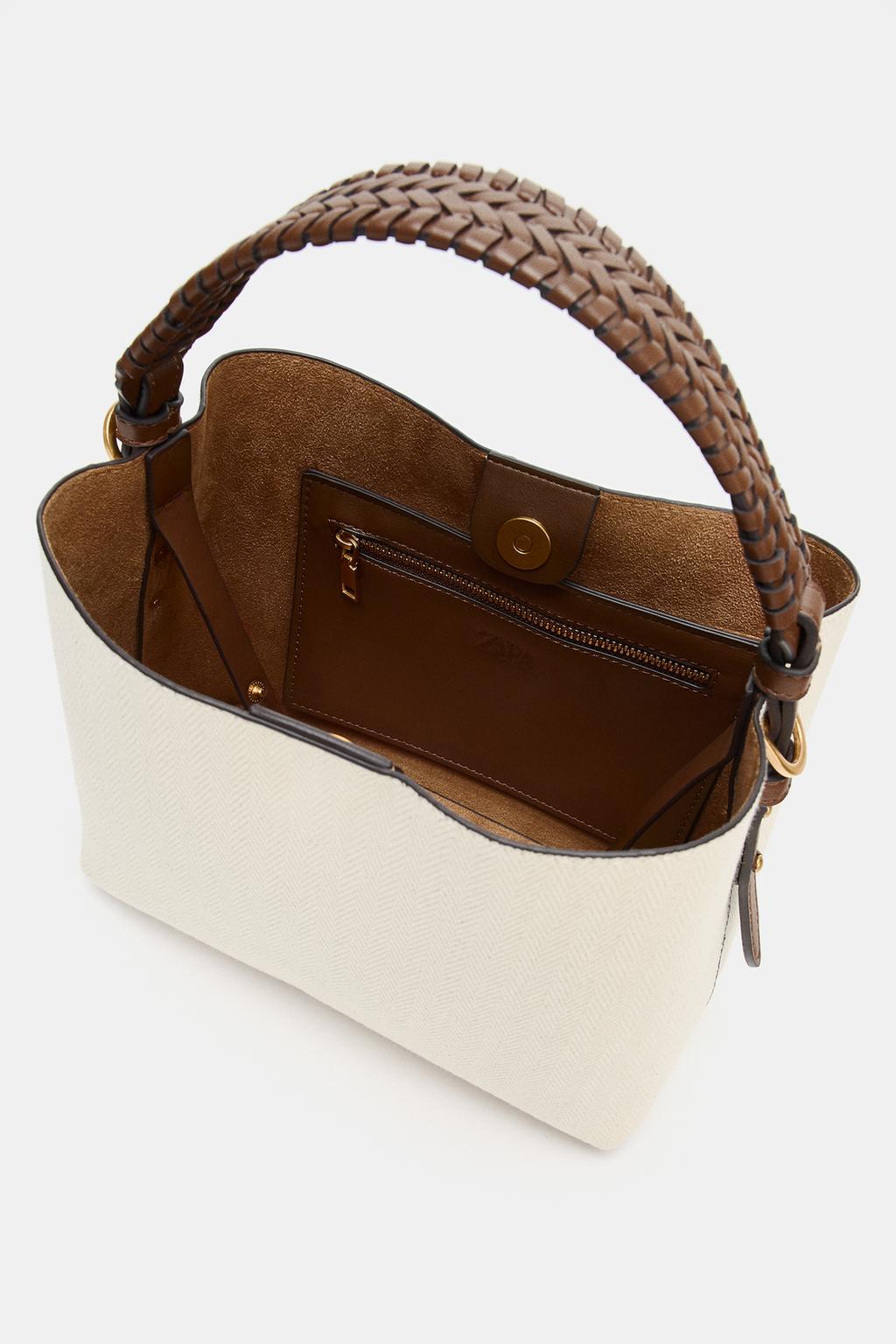 ХОЛЩОВАЯ СУМКА С ПЛЕТЕНОЙ РУЧКОЙ