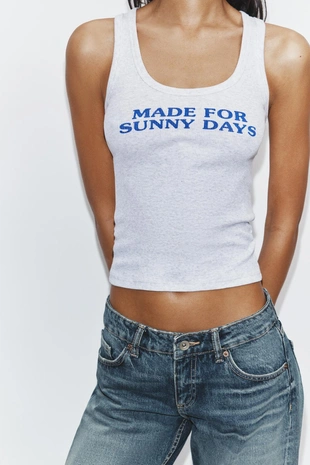 Топ в рубчик с надписью