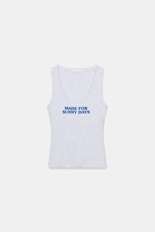 Топ в рубчик с надписью