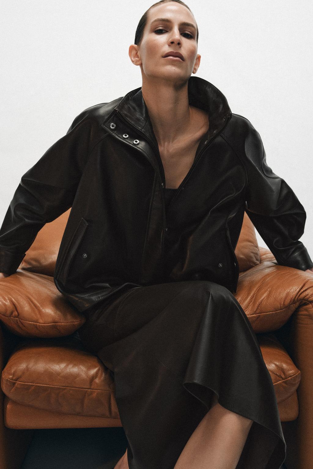 БОМБЕР ИЗ 100% КОЖИ — коллекция Zara «ZW»