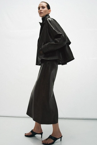 Бомбер из 100% кожи — коллекция Zara «Zw»- Заказать в России