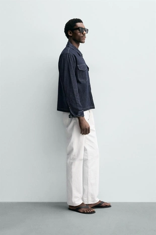 Джинсовая куртка-рубашка на молнии