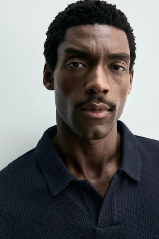 Поло свободного кроя из рельефной ткани- Заказать в России