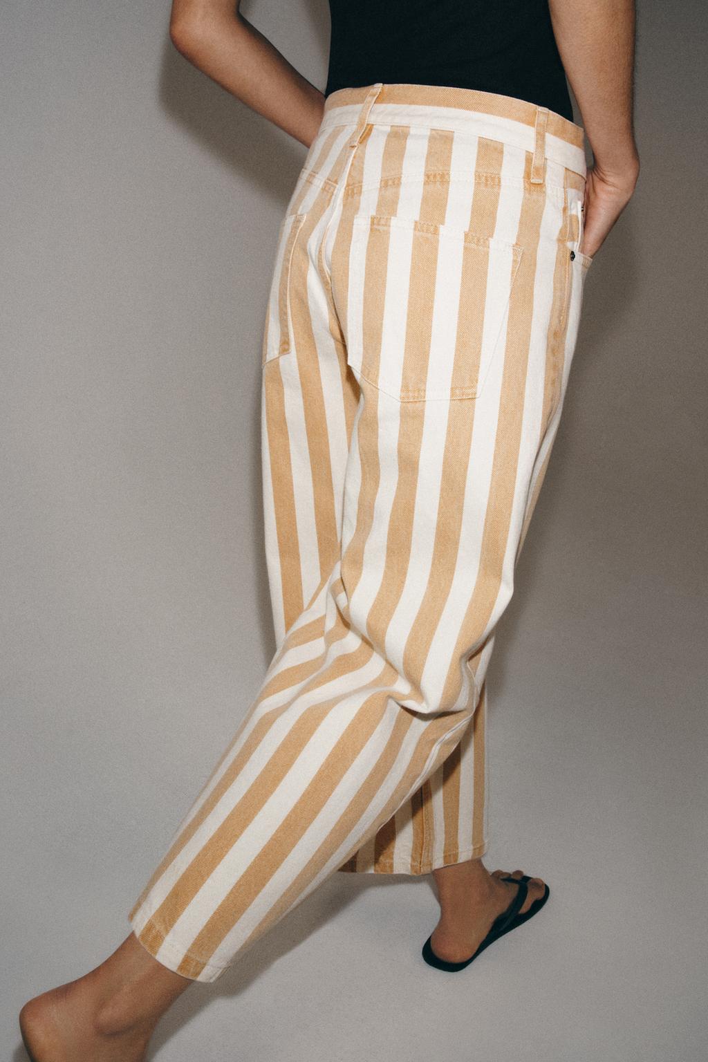 ДЖИНСЫ КЮЛОТЫ В ПОЛОСКУ СО СРЕДНЕЙ ПОСАДКОЙ — коллекция Zara «ZW»