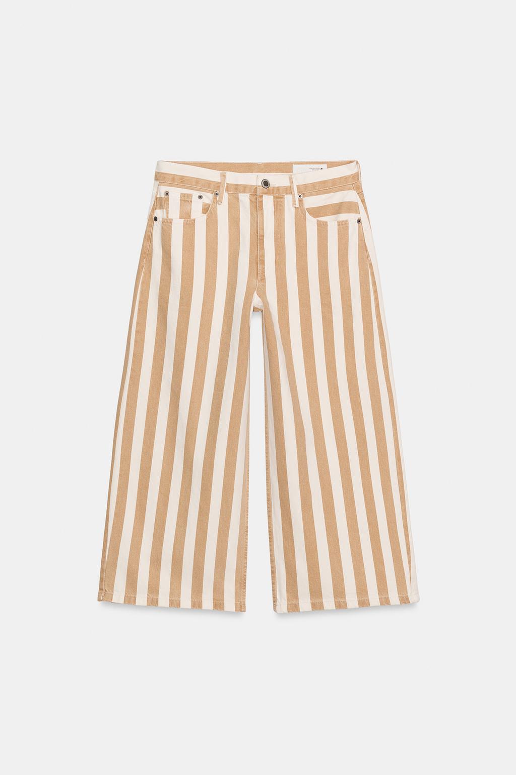 ДЖИНСЫ КЮЛОТЫ В ПОЛОСКУ СО СРЕДНЕЙ ПОСАДКОЙ — коллекция Zara «ZW»