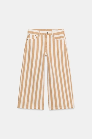 Джинсы кюлоты в полоску со средней посадкой — коллекция Zara «Zw»- Заказать в России