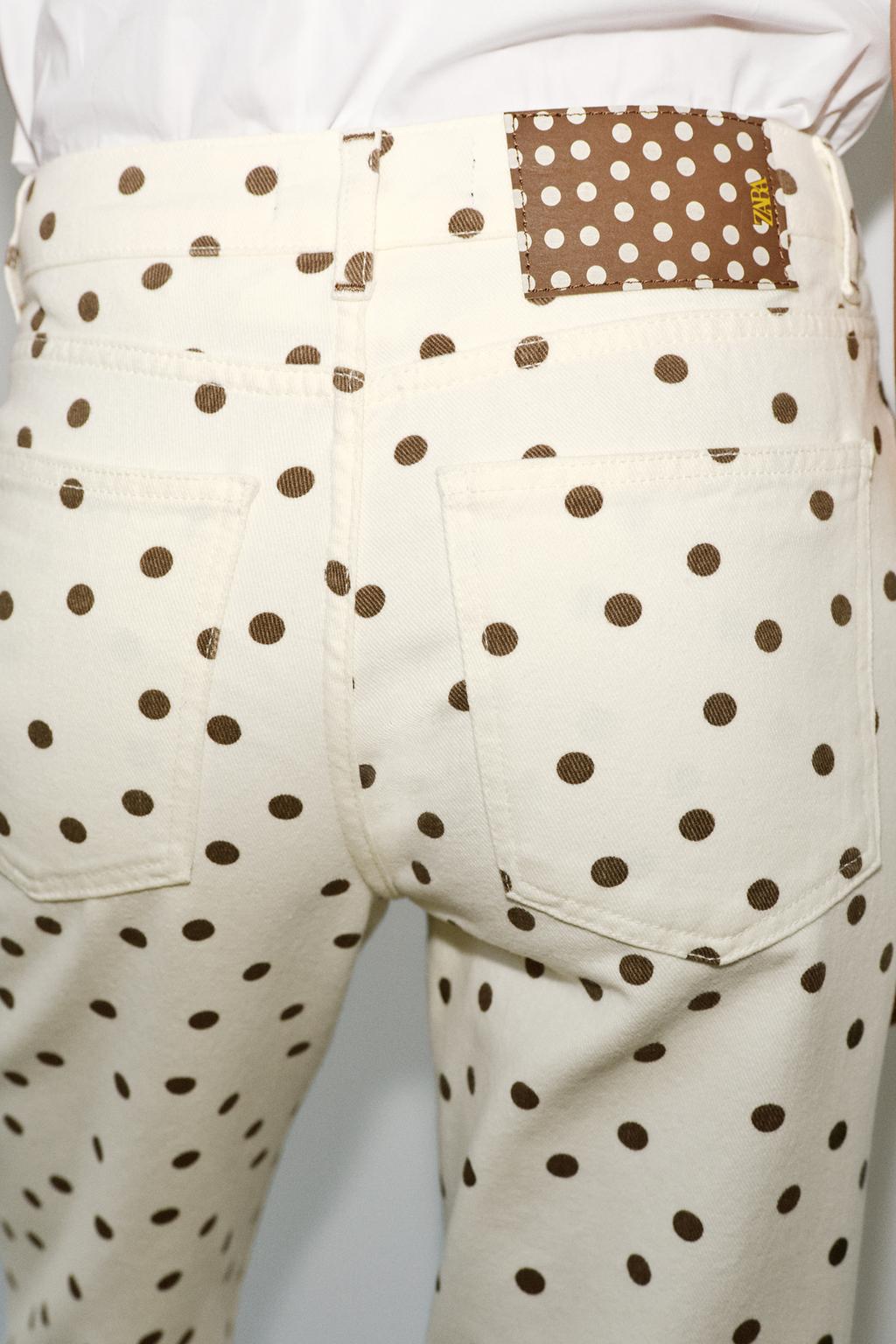 ДЖИНСЫ Z1975 МИНИ-КЛЕШ СО СРЕДНЕЙ ПОСАДКОЙ И В ГОРОШЕК