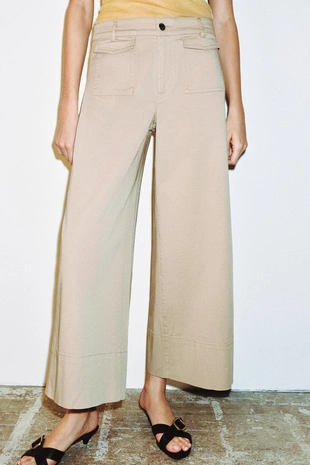 Джинсовые брюки-кюлоты