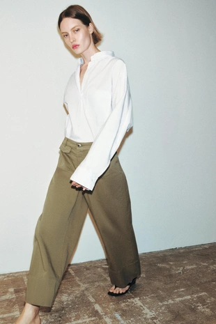 Брюки-кюлоты с карманами- Заказать в России