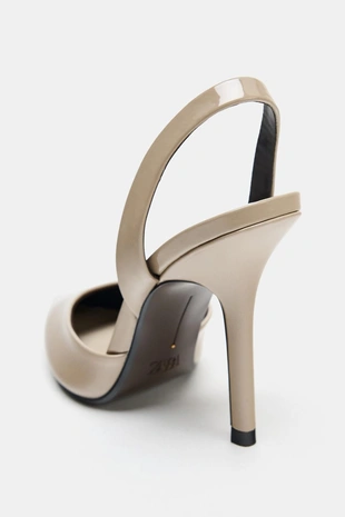 Туфли на высоком каблуке с открытой пяткой и острым носом- Заказать в России