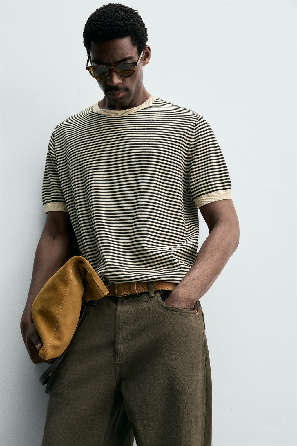 ПОЛОСАТАЯ ФУТБОЛКА ИЗ ХЛОПКА И ЛЬНА