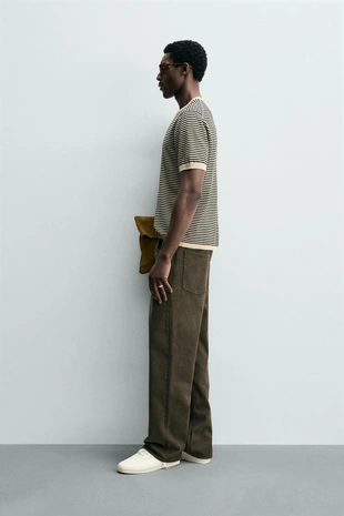 Полосатая футболка из хлопка и льна- Заказать в России