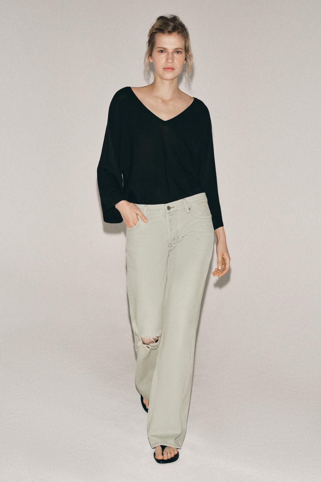 ДЖИНСЫ -FIT С НИЗКОЙ ПОСАДКОЙ И РАЗРЫВАМИ — коллекция Zara «ZW»