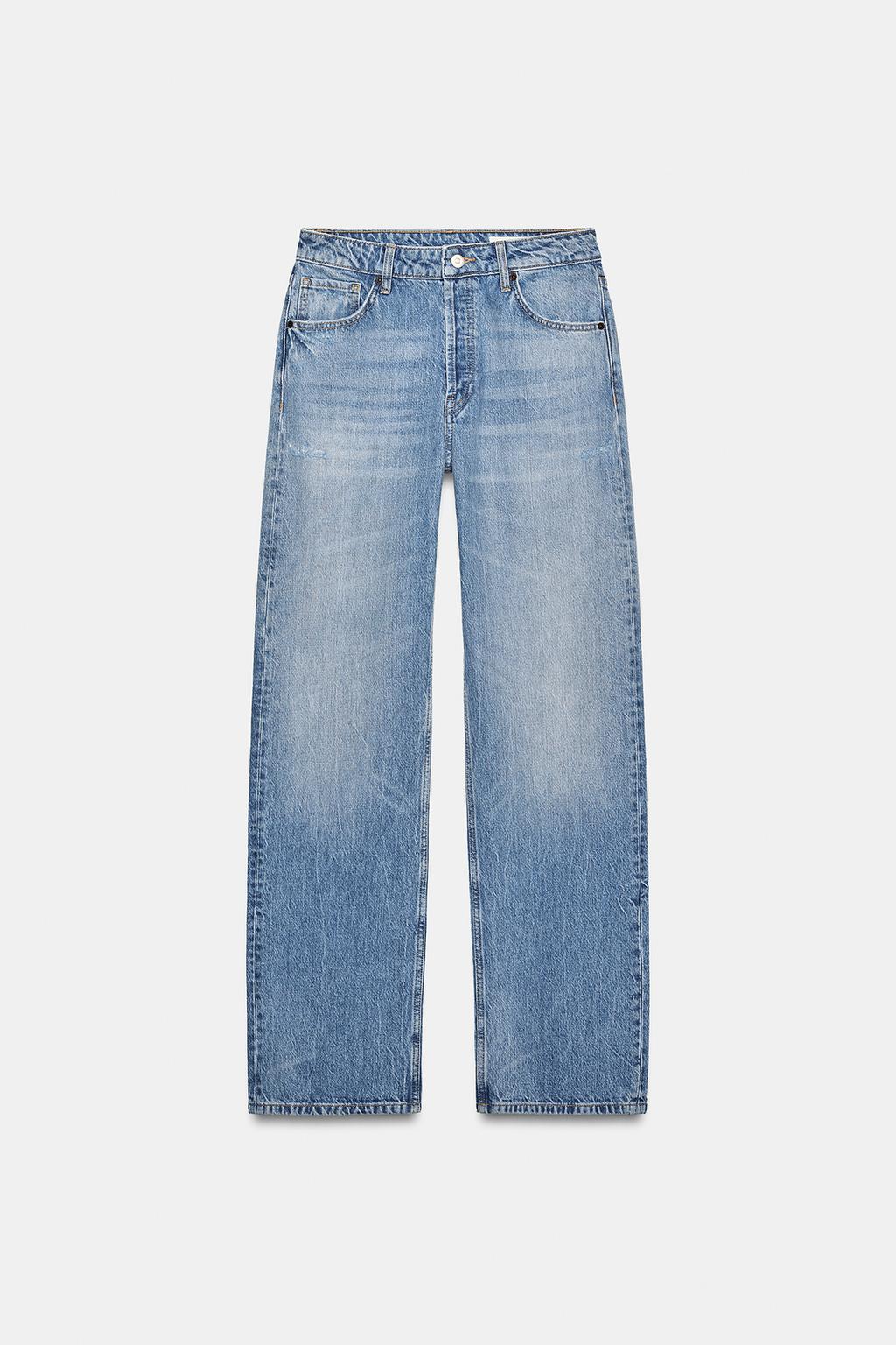 ДЖИНСЫ TRF  С НИЗКОЙ ПОСАДКОЙ И БЛЕСКОМ