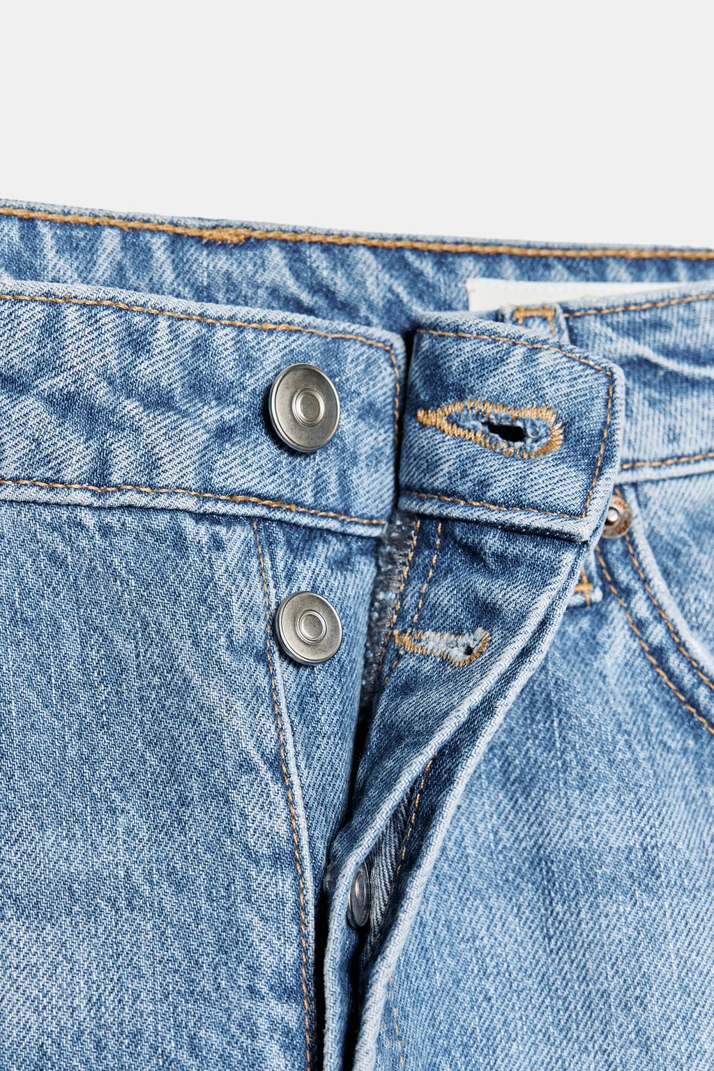 ДЖИНСЫ TRF  С НИЗКОЙ ПОСАДКОЙ И БЛЕСКОМ