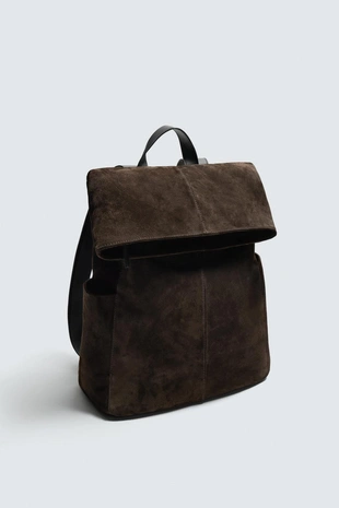 Рюкзак из кожи с клапаном- Заказать в России