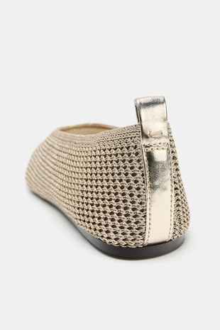 Плетеные балетки с металлическим эффектом- Заказать в России