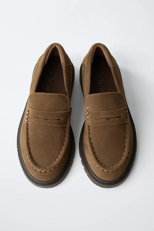 Кожаные лоферы с планкой- Заказать в России