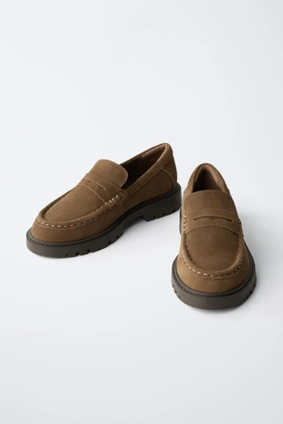 Кожаные лоферы с планкой- Заказать в России