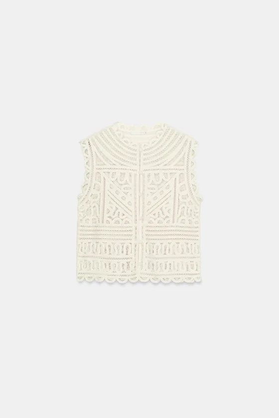 БЛУЗА КРЮЧКОМ — коллекция Zara «ZW»