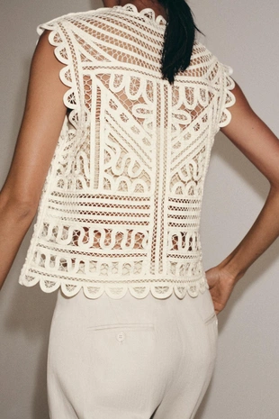 Блуза крючком — коллекция Zara «Zw»- Заказать в России