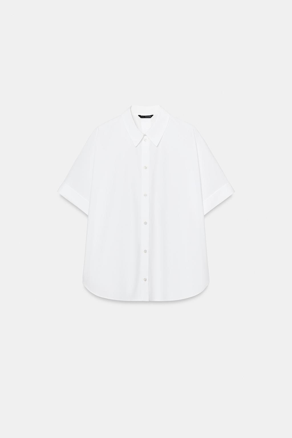 РУБАШКА ИЗ ПОПЛИНА С КОРОТКИМ РУКАВОМ