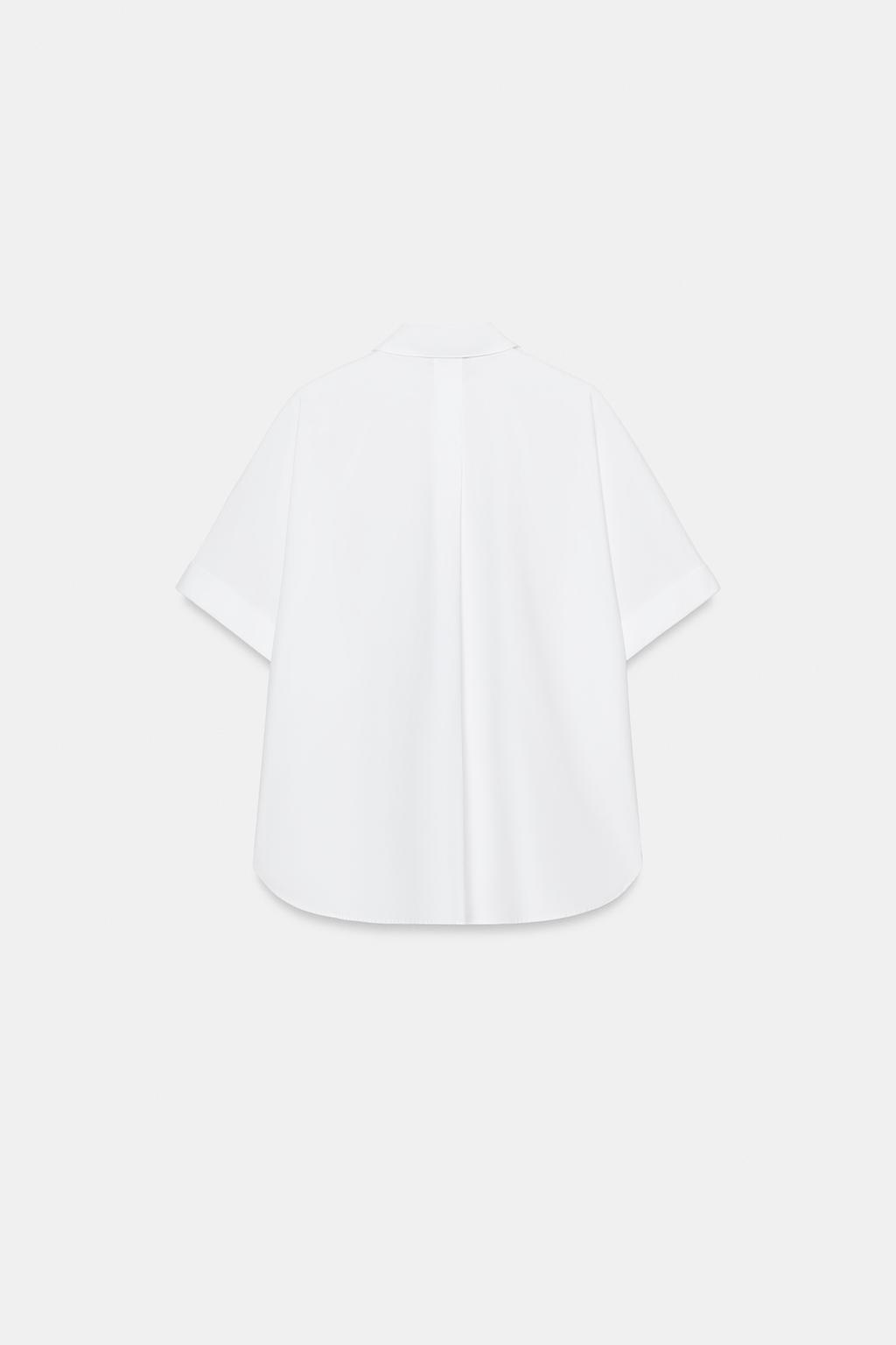 РУБАШКА ИЗ ПОПЛИНА С КОРОТКИМ РУКАВОМ