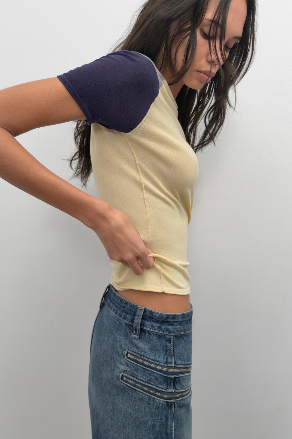 ТРИКОТАЖНЫЙ ТОП КОЛОР-БЛОК