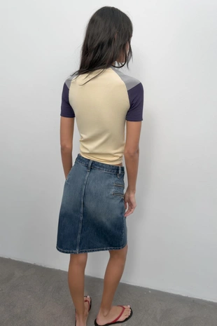 Трикотажный топ колор-блок- Заказать в России