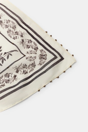 Платок с принтом пейсли и бусинами- Заказать в России