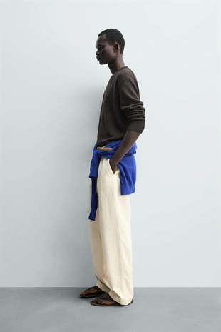 Свитер из хлопка и льна- Заказать в России