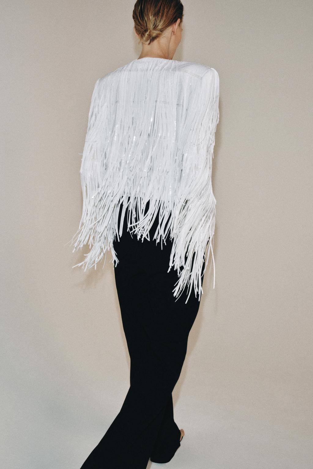 КУРТКА С БАХРОМОЙ И ПАЙЕТКАМИ — коллекция Zara «ZW»