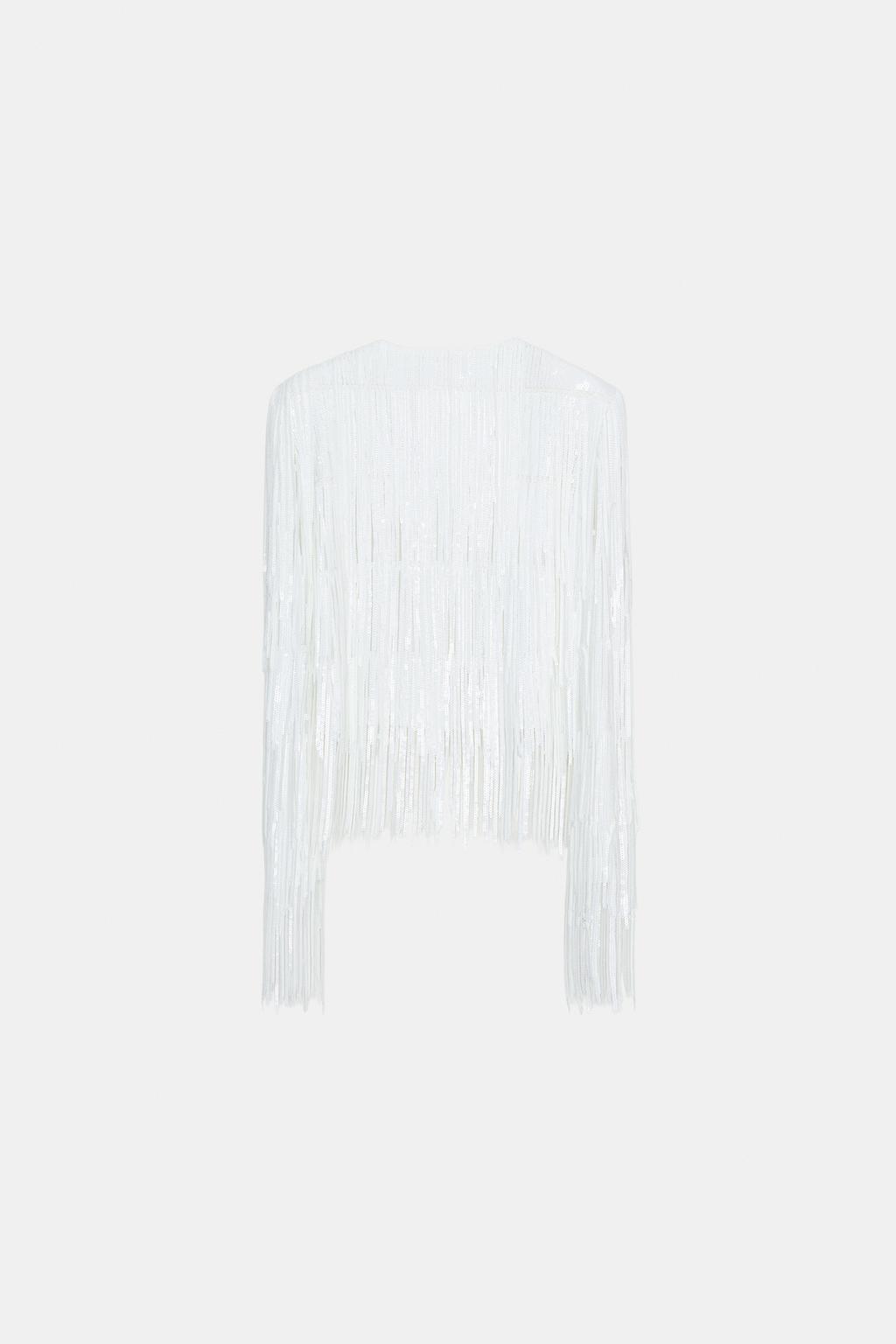 КУРТКА С БАХРОМОЙ И ПАЙЕТКАМИ — коллекция Zara «ZW»