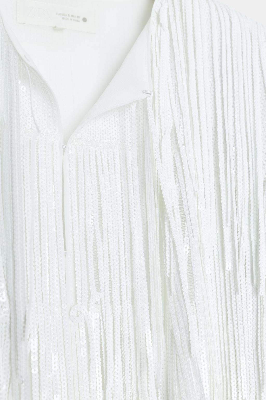 КУРТКА С БАХРОМОЙ И ПАЙЕТКАМИ — коллекция Zara «ZW»