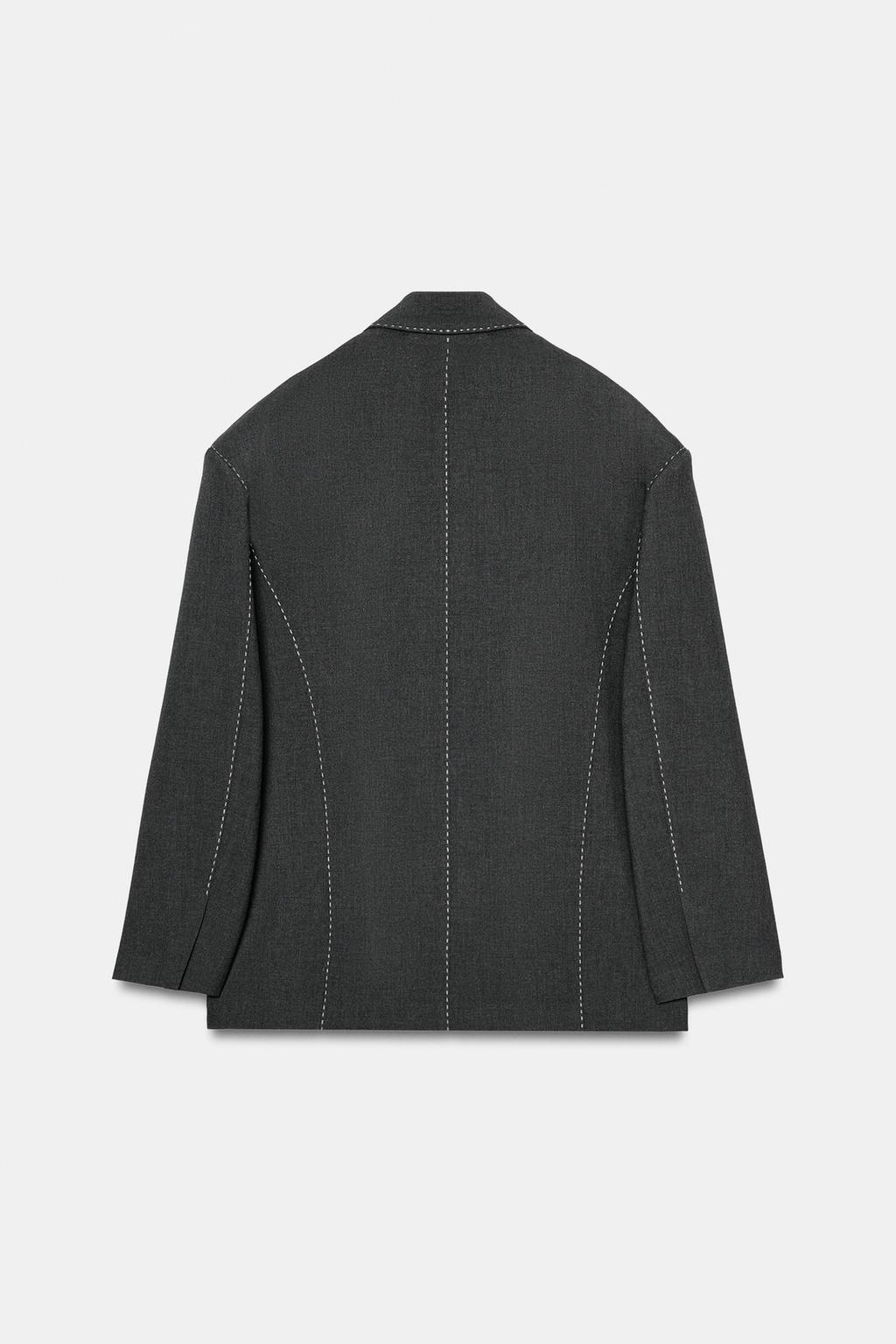 БЛЕЙЗЕР ОВЕРСАЙЗ С КОНТРАСТНОЙ СТРОЧКОЙ