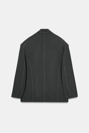 Блейзер оверсайз с контрастной строчкой- Заказать в России