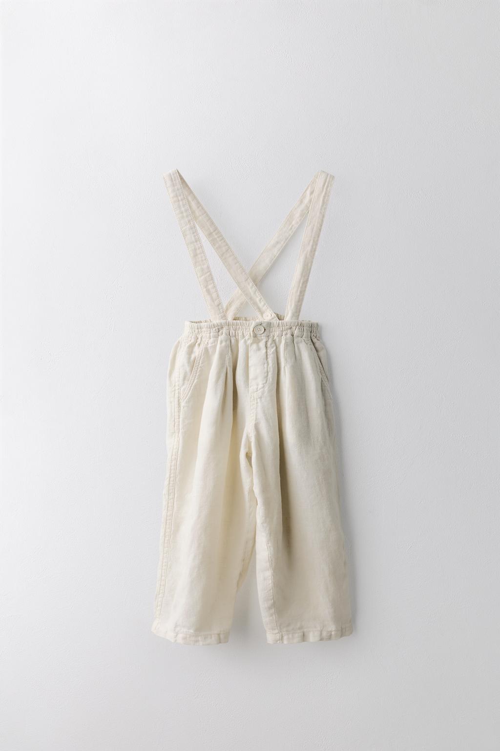 Брюки из льна Лимитированная коллекция для детей 2-5 лет съемные подтяжки