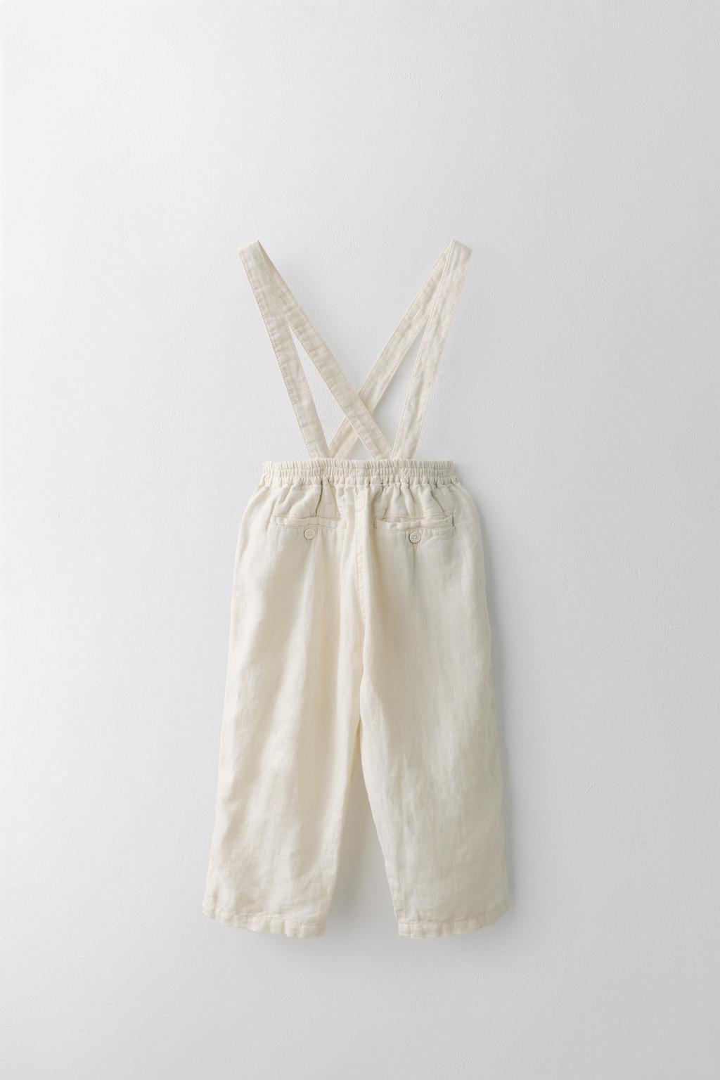 Брюки из льна Лимитированная коллекция для детей 2-5 лет съемные подтяжки