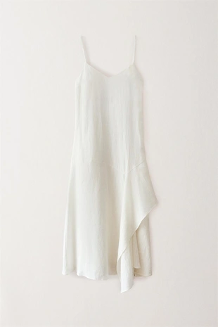 Асимметричное платье для пляжа из льна- Заказать в России