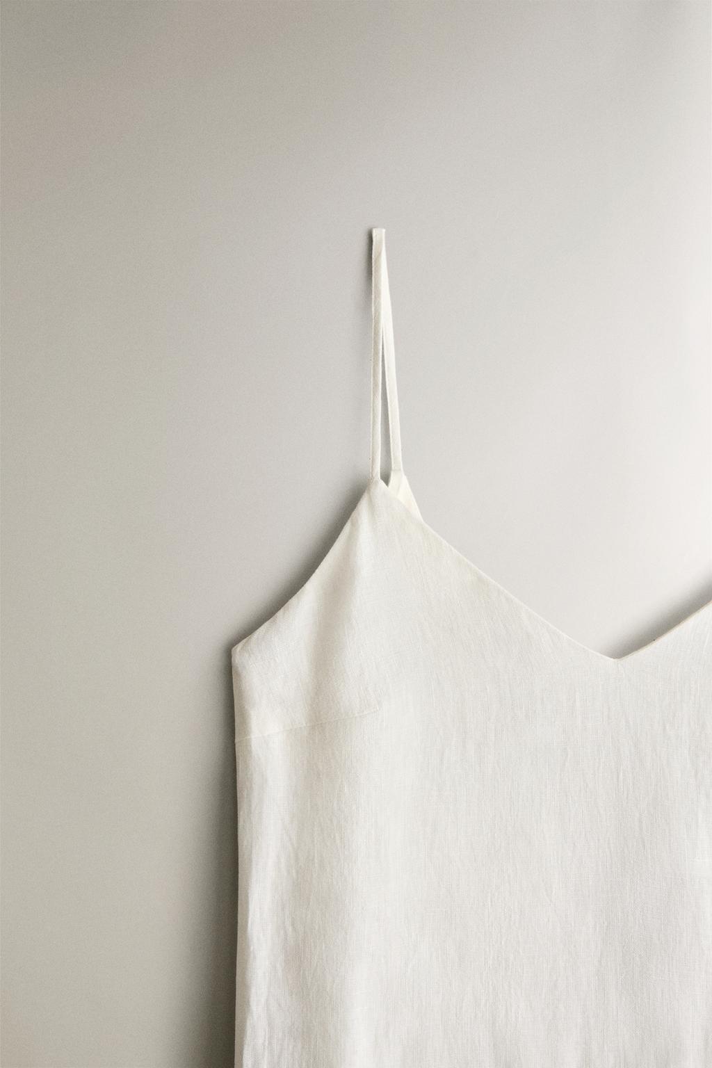 Асимметричное платье для пляжа из льна