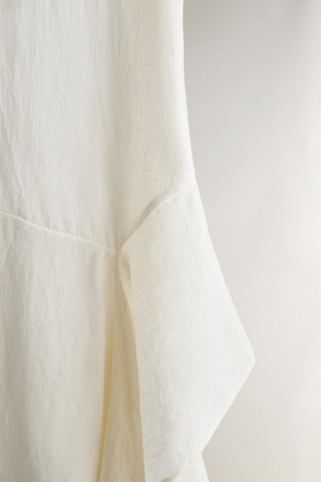 Асимметричное платье для пляжа из льна