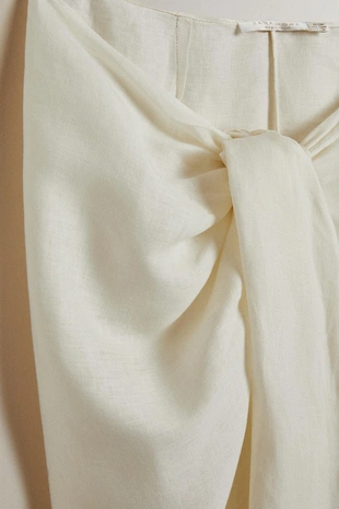 Длинный пляжный саронг из льна с узлом- Заказать в России